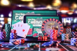 Jogador usando o app 85K para jogar baccarat